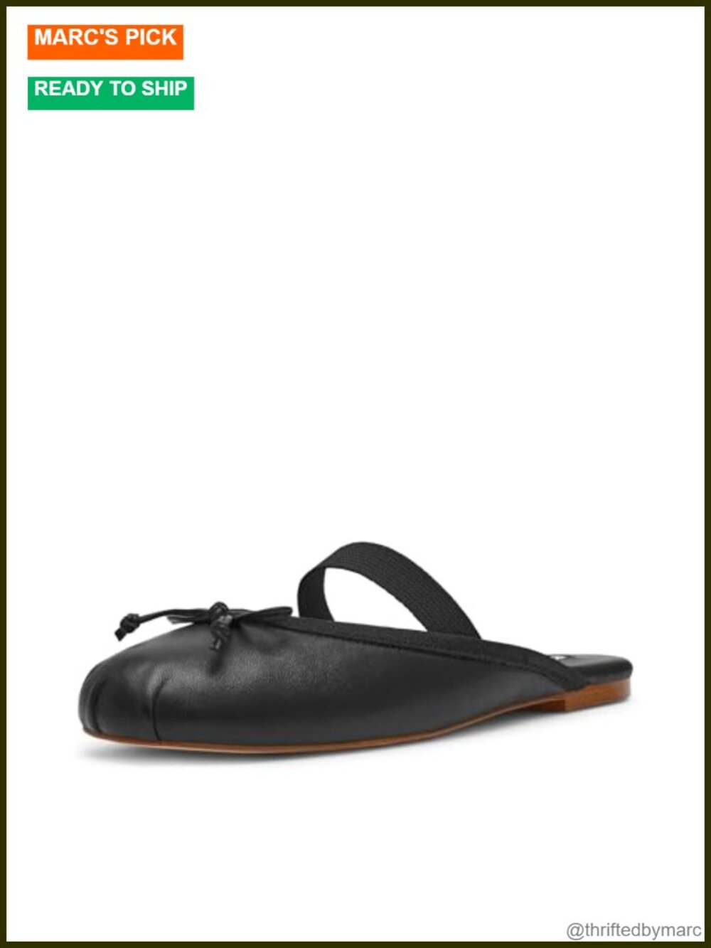 Steve Madden Cutesy Ballet Flat Leather Pull-On Slingback Bows
